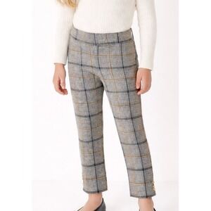 Janie and Jack Girls Plaid Pants Size 6 Gray Pull On Stretch Dress Leggings